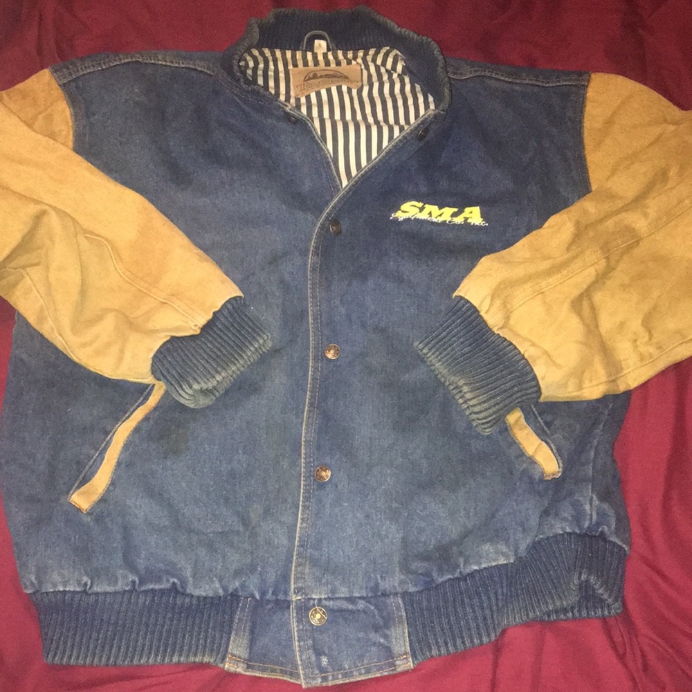 Vintage denim baseball jacket